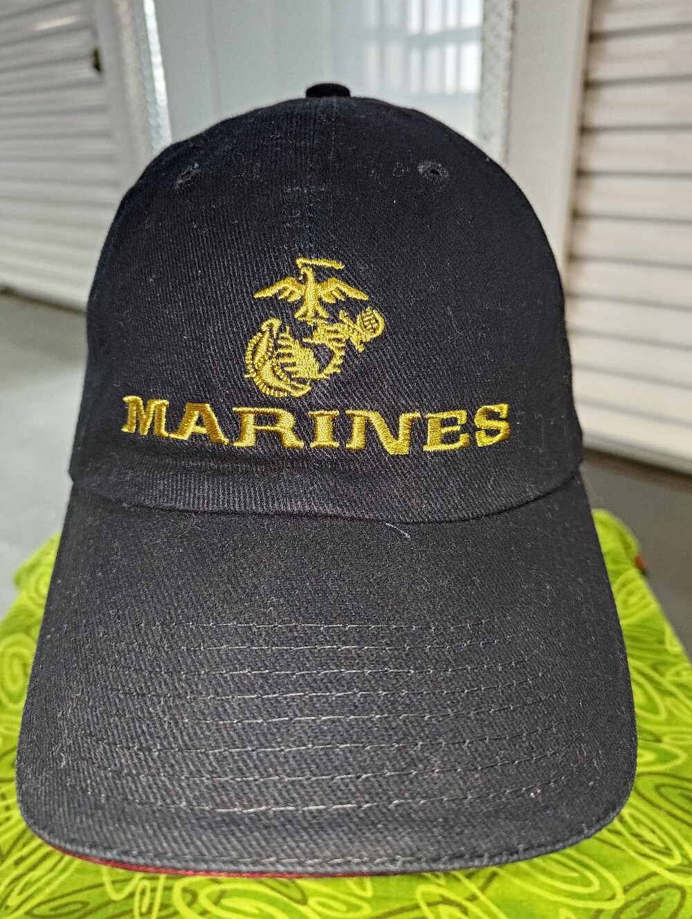 Vtg US Marines Embroidered Logo Strap-on Hat Cap